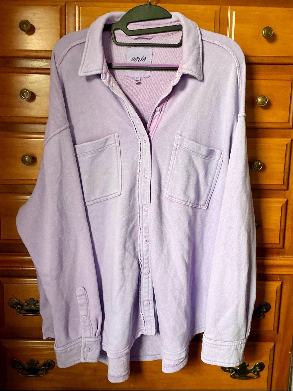 Aerie Light Lavender Button Up Shirt Size Small